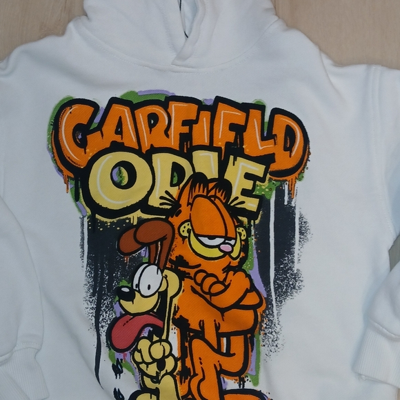 Zara Kids Garfield White Hoodie Size:6-7 - Picture 3 of 6